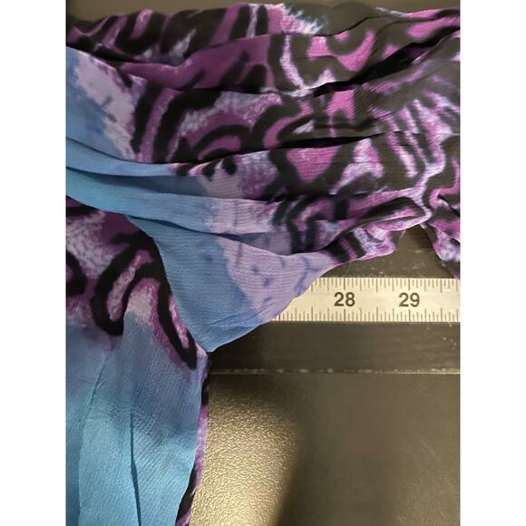 VTG Units Womens Kimono 2X Blue Floral Viscose Sheer Beaded Sequin Open Boho Y2K - Picture 5 of 7